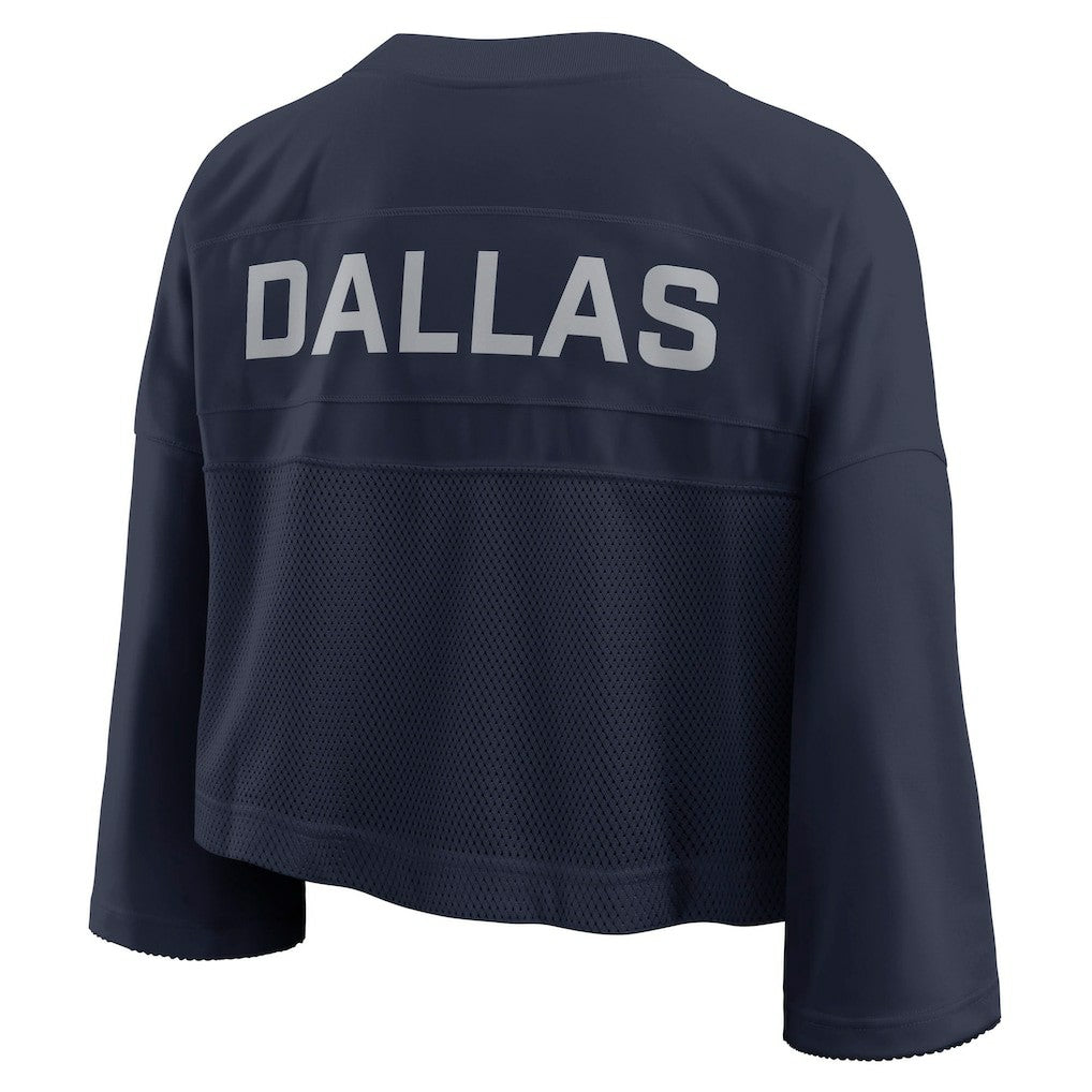 Nike Dallas Cowboys Women's Primetime Cropped Mesh Dri-FIT Fashion Jersey Navy