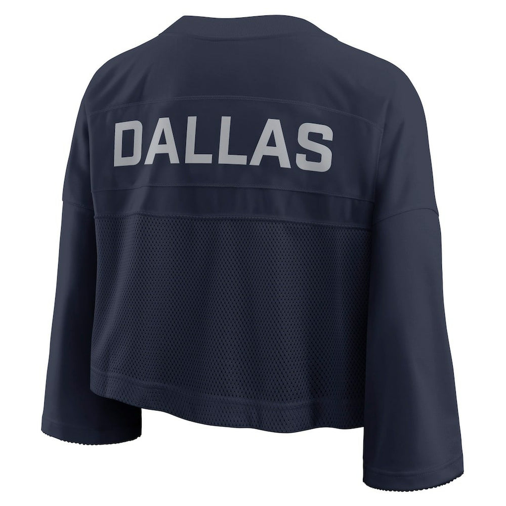 Nike Dallas Cowboys Women's Primetime Cropped Mesh Dri-FIT Fashion Jersey Navy