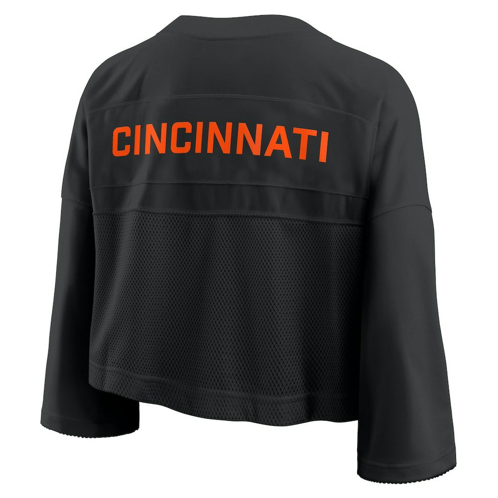 Nike Cincinnati Bengals Women's Primetime Cropped Mesh Dri-FIT Fashion Jersey Black
