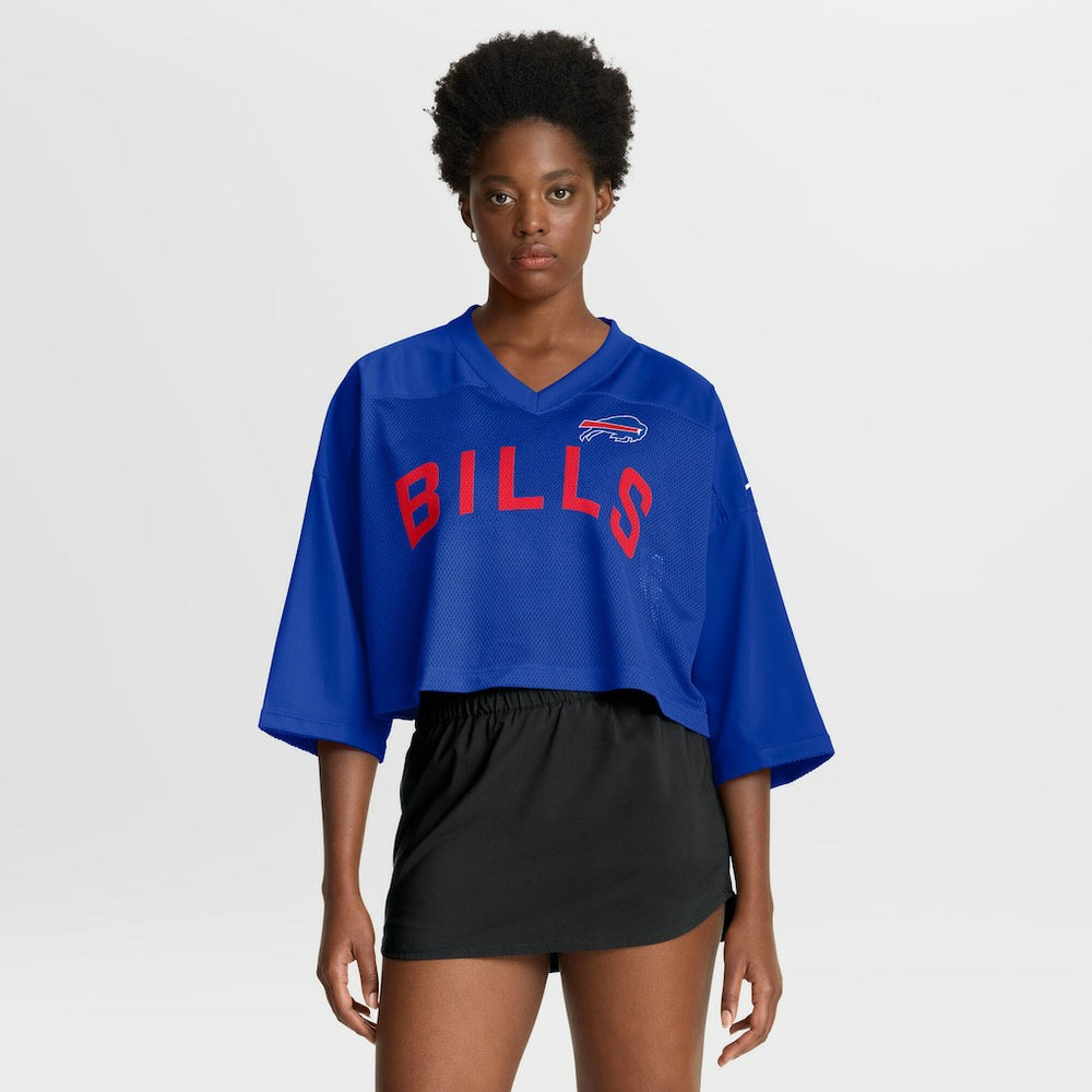 Nike Buffalo Bills Women's Primetime Cropped Mesh Dri-FIT Fashion Jersey Royal