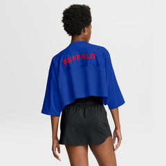 Nike Buffalo Bills Women's Primetime Cropped Mesh Dri-FIT Fashion Jersey Royal