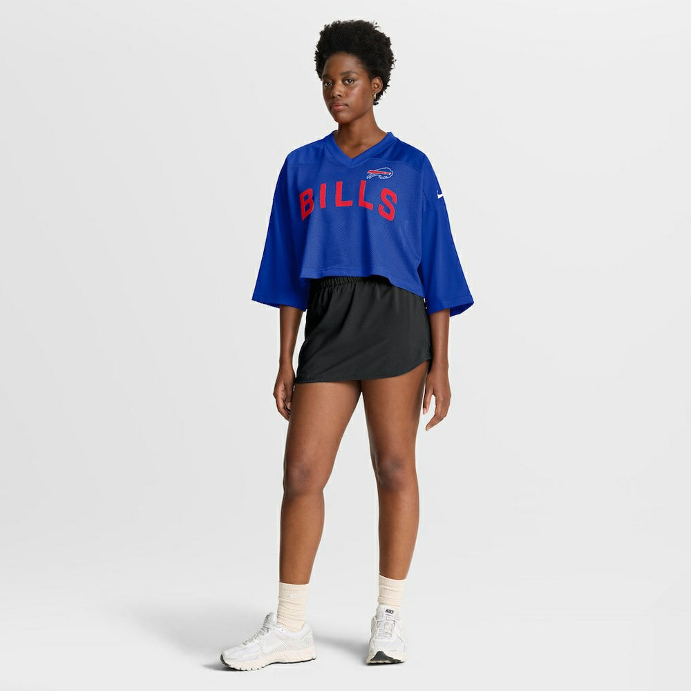 Nike Buffalo Bills Women's Primetime Cropped Mesh Dri-FIT Fashion Jersey Royal