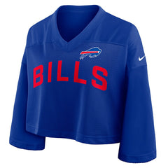 Nike Buffalo Bills Women's Primetime Cropped Mesh Dri-FIT Fashion Jersey Royal