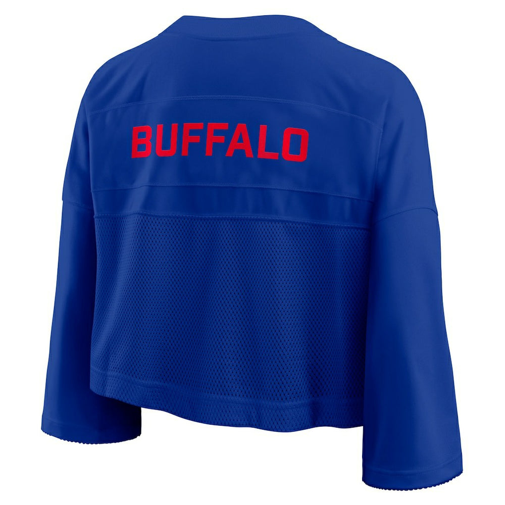 Nike Buffalo Bills Women's Primetime Cropped Mesh Dri-FIT Fashion Jersey Royal