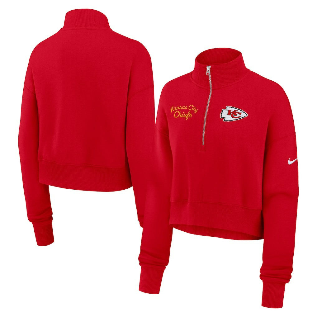 Nike Kansas City Chiefs Women's Primetime Phoenix Half-Zip Sweatshirt Red