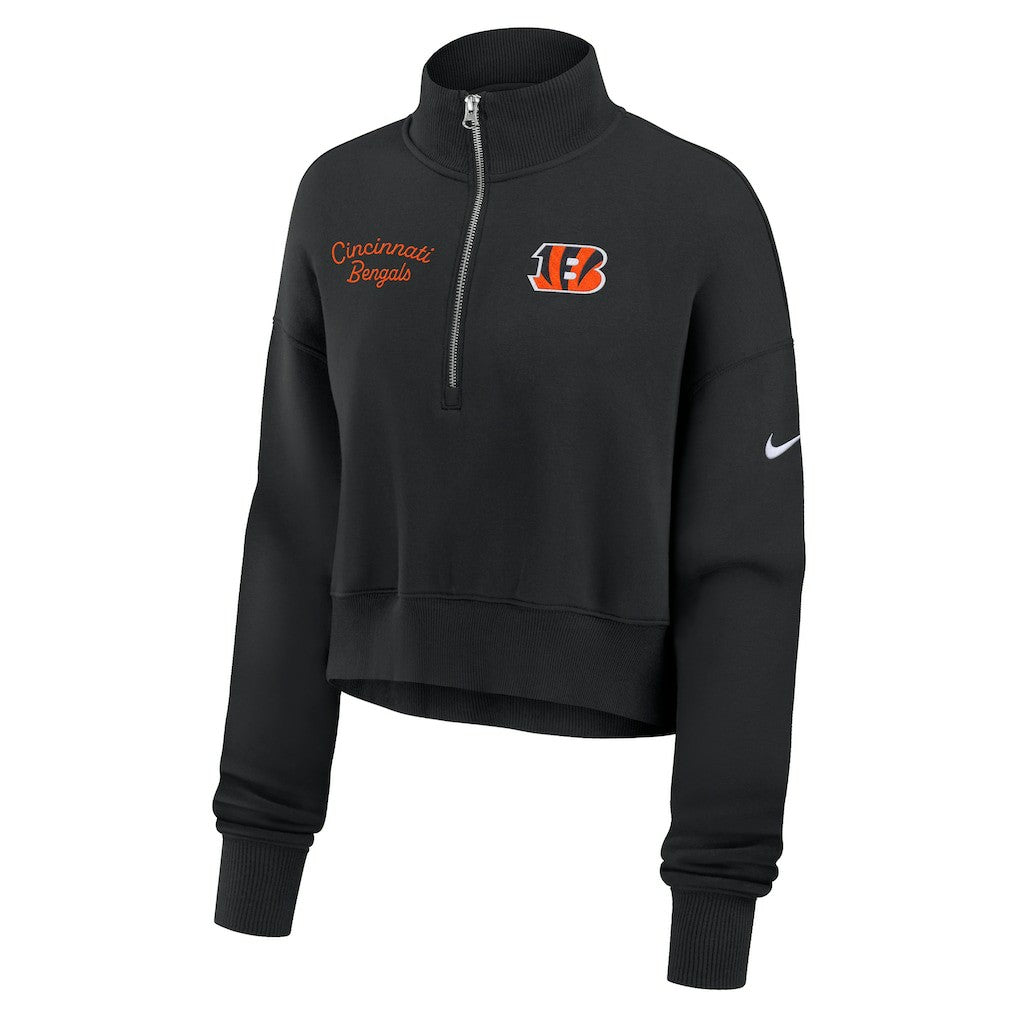 Nike Cincinnati Bengals Women's Primetime Phoenix Half-Zip Sweatshirt Black
