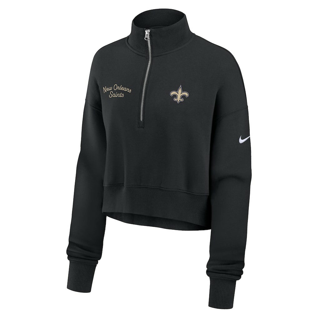 Nike New Orleans Saints Women's Primetime Phoenix Half-Zip Sweatshirt Black