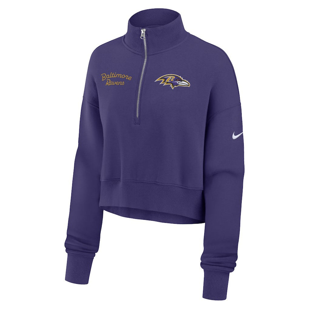 Nike Baltimore Ravens Women's Primetime Phoenix Half-Zip Sweatshirt Purple
