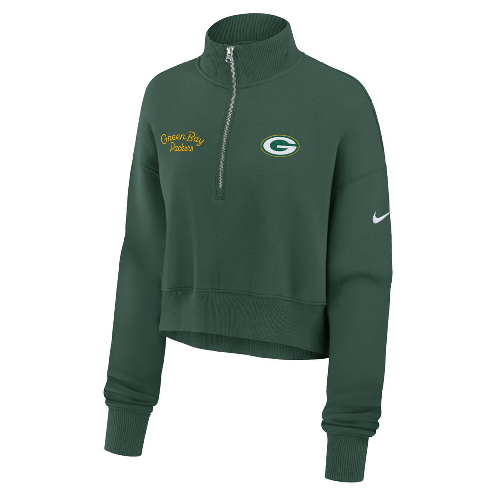 Nike Green Bay Packers Women's Primetime Phoenix Half-Zip Sweatshirt Green