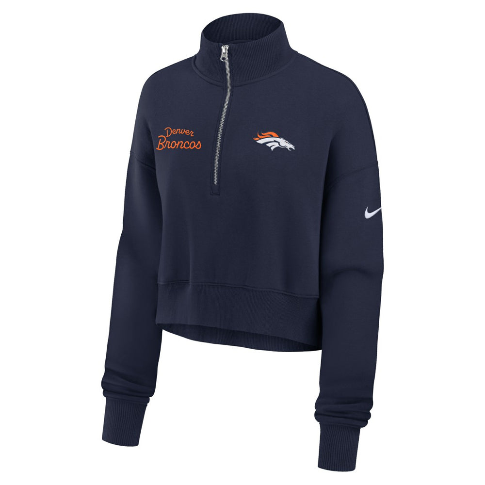 Nike Denver Broncos Women's Primetime Phoenix Half-Zip Sweatshirt Navy