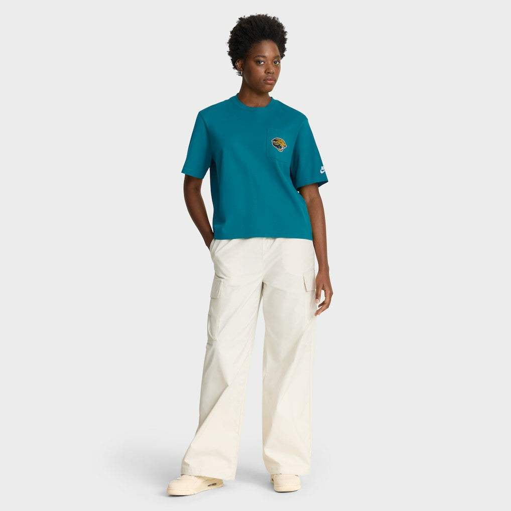 Nike Jacksonville Jaguars Women's Rewind Pocket Boxy T-Shirt Teal