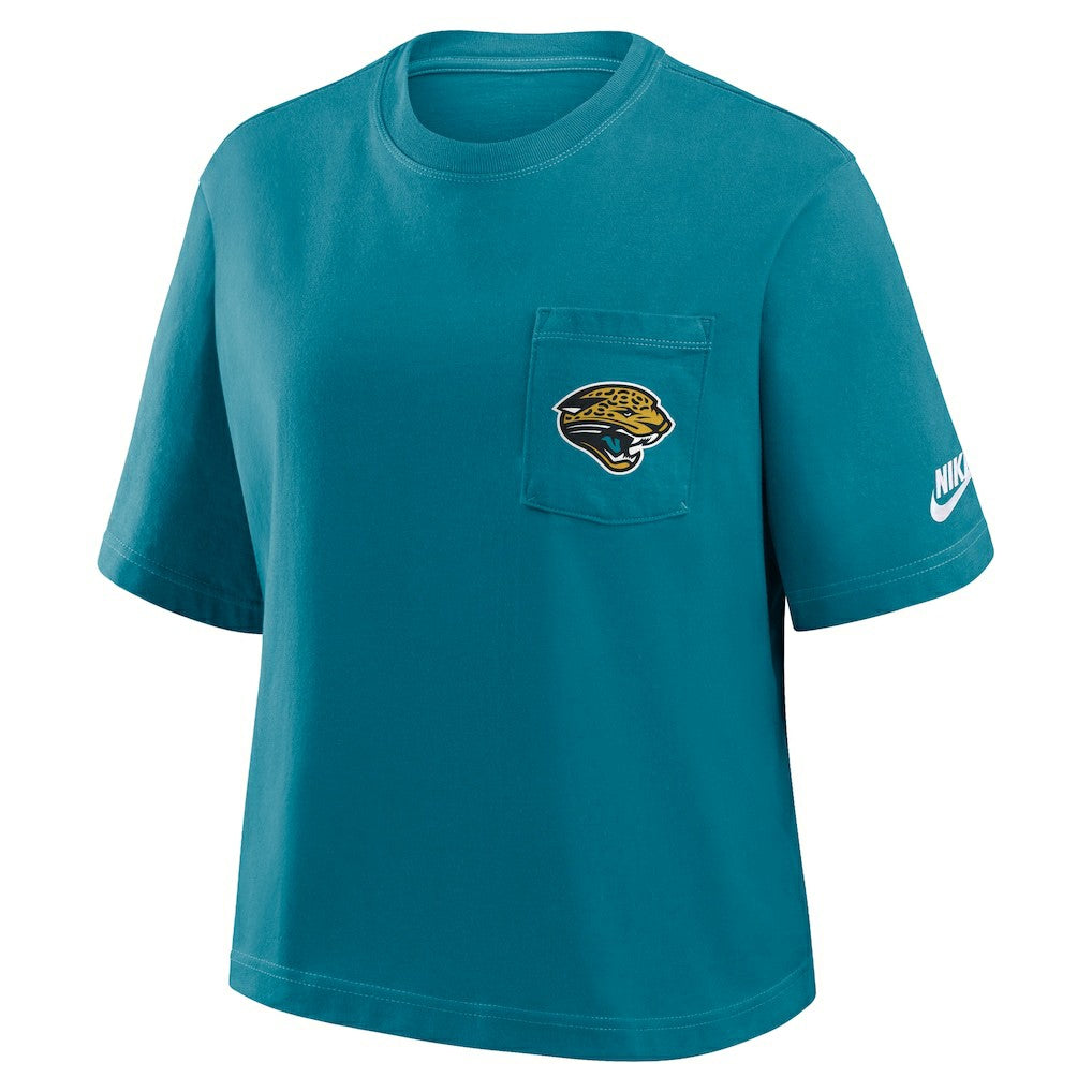 Nike Jacksonville Jaguars Women's Rewind Pocket Boxy T-Shirt Teal
