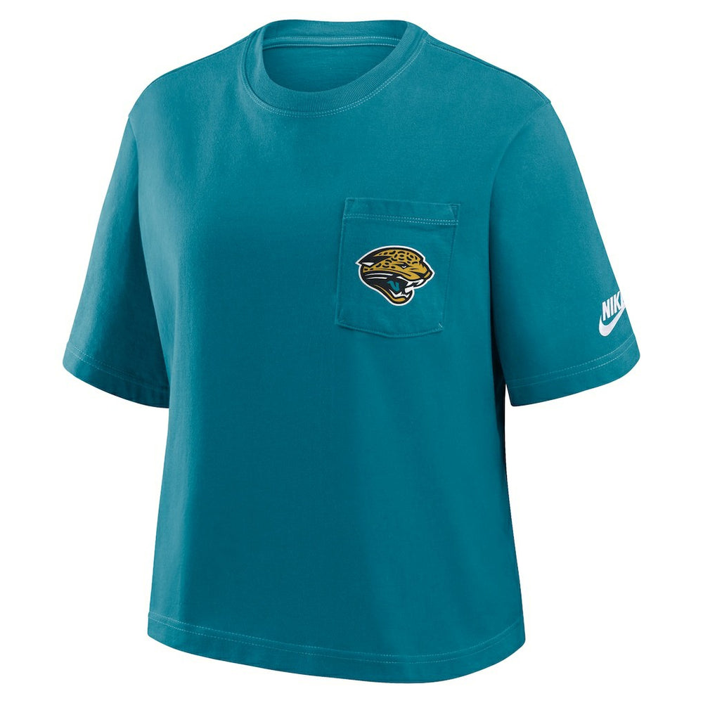Nike Jacksonville Jaguars Women's Rewind Pocket Boxy T-Shirt Teal