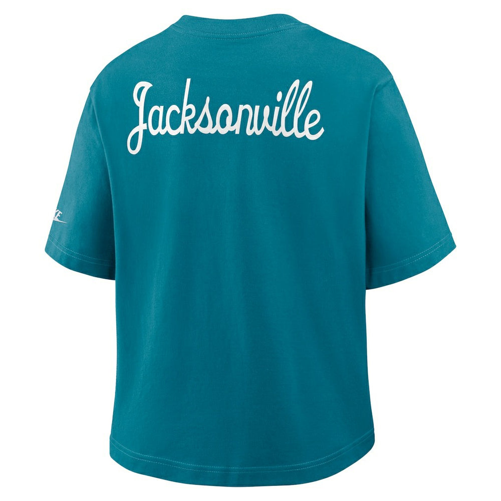 Nike Jacksonville Jaguars Women's Rewind Pocket Boxy T-Shirt Teal