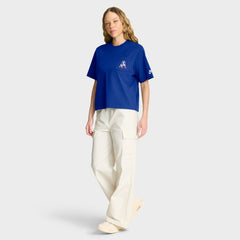 Nike New England Patriots Women's Rewind Pocket Boxy T-Shirt Royal