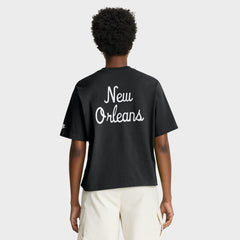 Nike New Orleans Saints Women's Rewind Pocket Boxy T-Shirt Black
