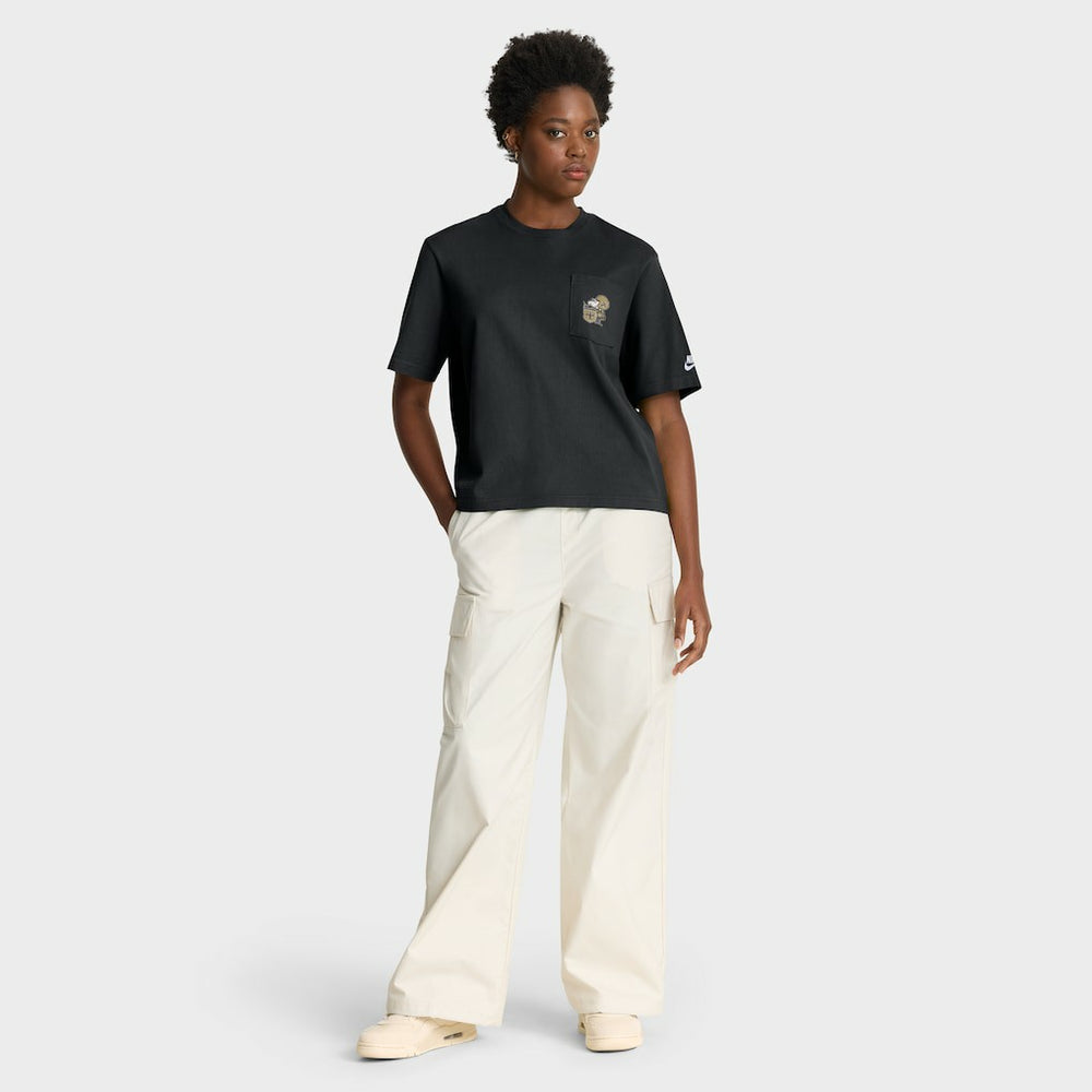 Nike New Orleans Saints Women's Rewind Pocket Boxy T-Shirt Black