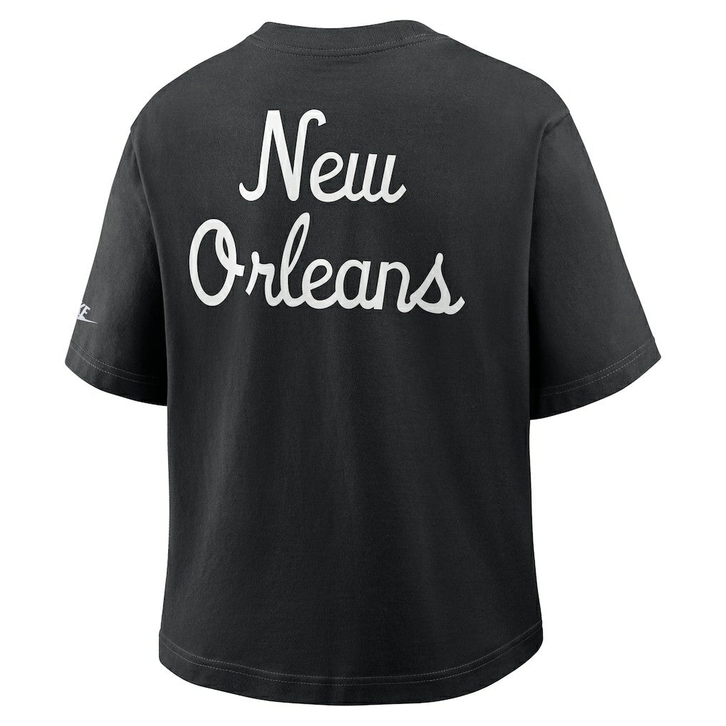 Nike New Orleans Saints Women's Rewind Pocket Boxy T-Shirt Black