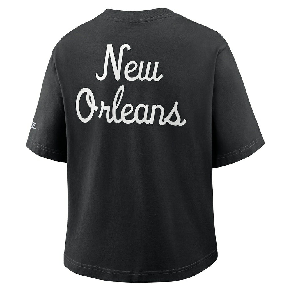 Nike New Orleans Saints Women's Rewind Pocket Boxy T-Shirt Black