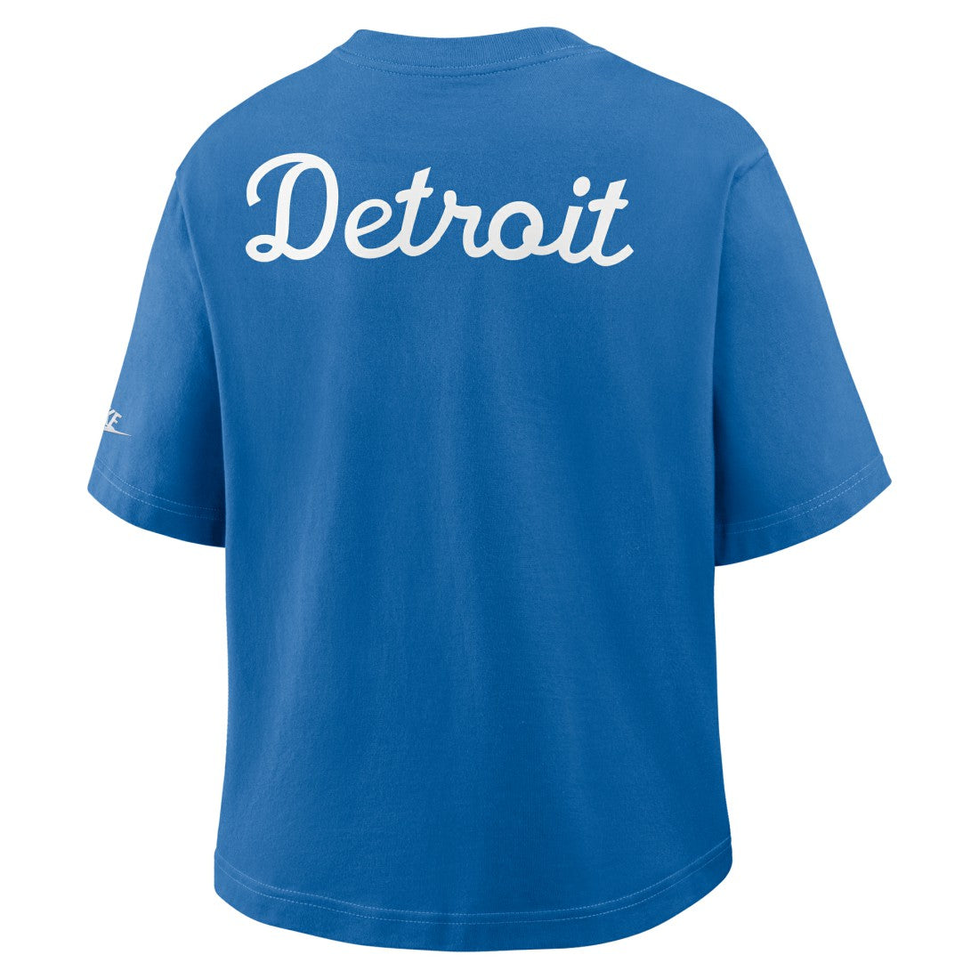 Nike Detroit Lions Women's Rewind Pocket Boxy T-Shirt Blue