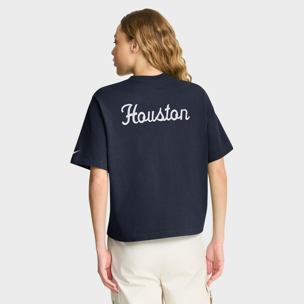 Nike Houston Texans Women's Rewind Pocket Boxy T-Shirt Navy