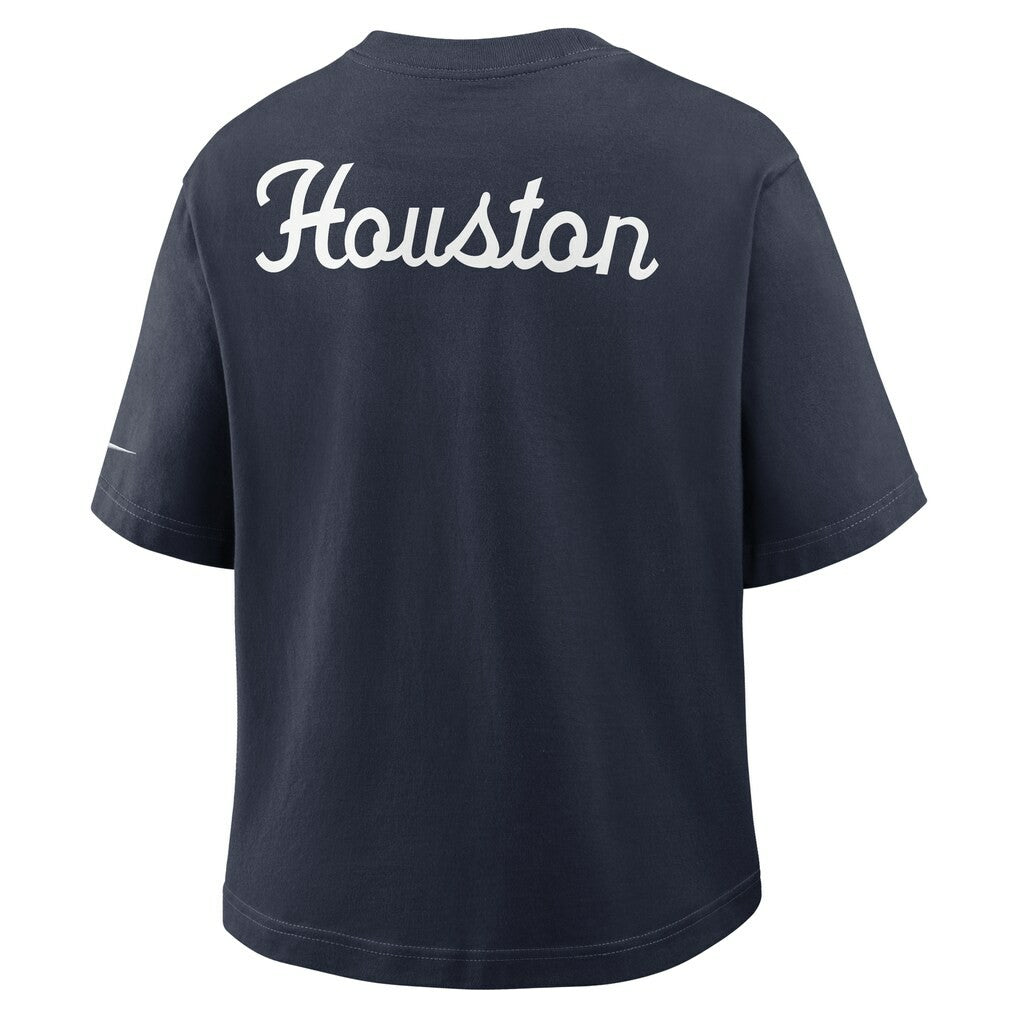 Nike Houston Texans Women's Rewind Pocket Boxy T-Shirt Navy
