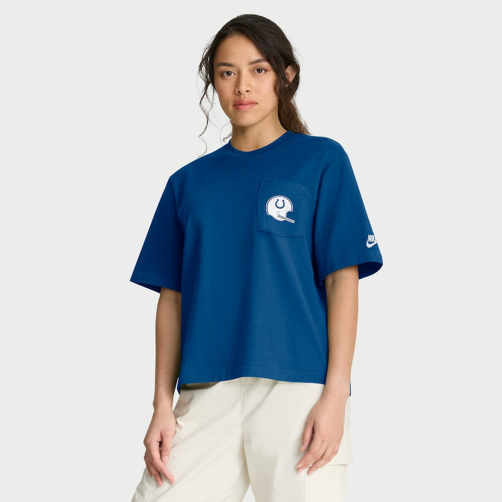 Nike Indianapolis Colts Women's Rewind Pocket Boxy T-Shirt Royal