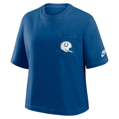 Nike Indianapolis Colts Women's Rewind Pocket Boxy T-Shirt Royal