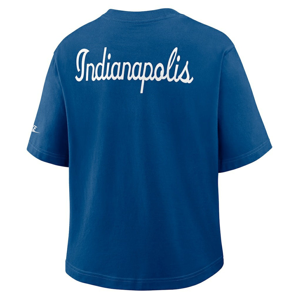 Nike Indianapolis Colts Women's Rewind Pocket Boxy T-Shirt Royal