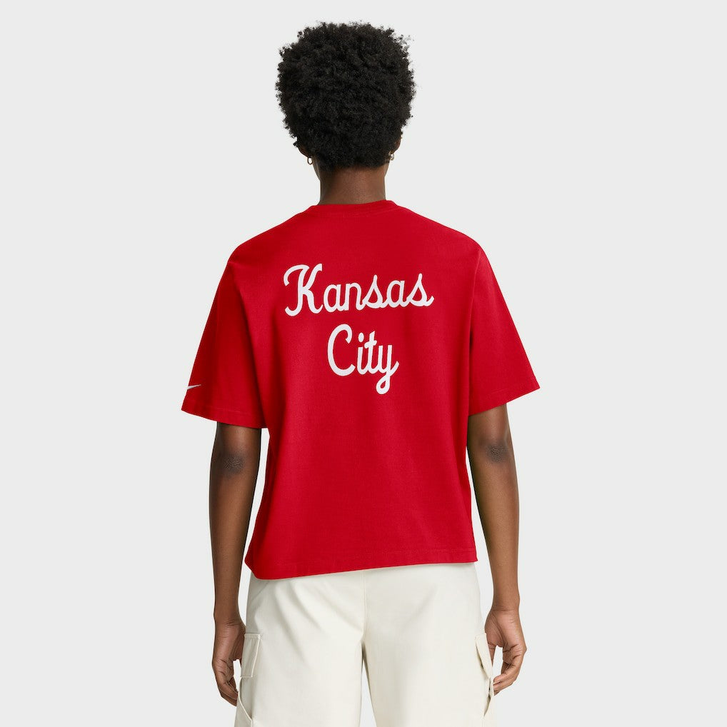 Nike Kansas City Chiefs Women's Rewind Pocket Boxy T-Shirt Red