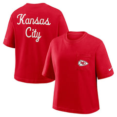 Nike Kansas City Chiefs Women's Rewind Pocket Boxy T-Shirt Red