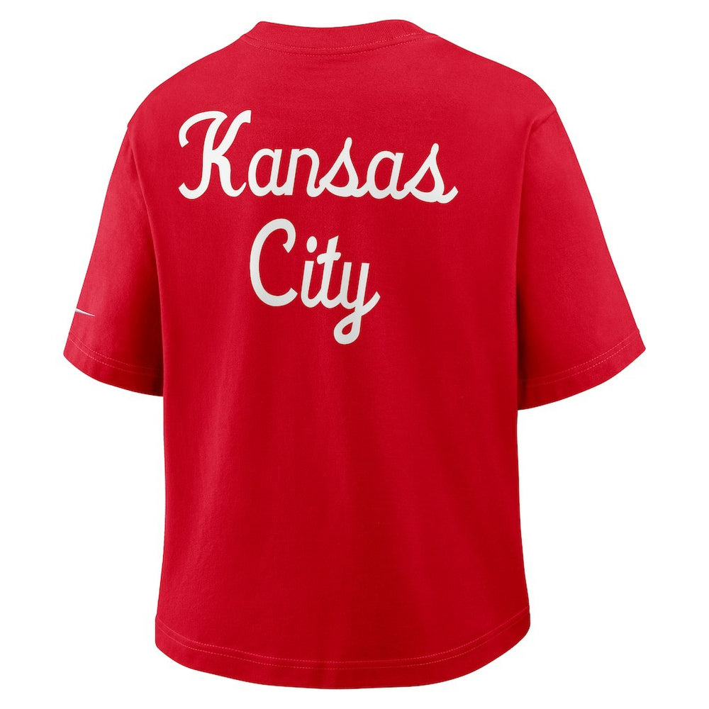 Nike Kansas City Chiefs Women's Rewind Pocket Boxy T-Shirt Red