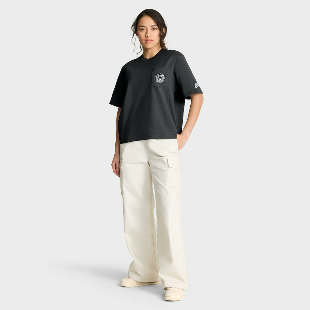 Nike Las Vegas Raiders Women's Rewind Pocket Boxy T-Shirt Black