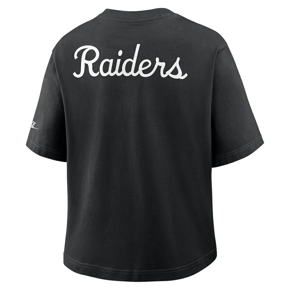 Nike Las Vegas Raiders Women's Rewind Pocket Boxy T-Shirt Black