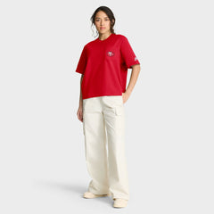 Nike San Francisco 49ers Women's Rewind Pocket Boxy T-Shirt Scarlet
