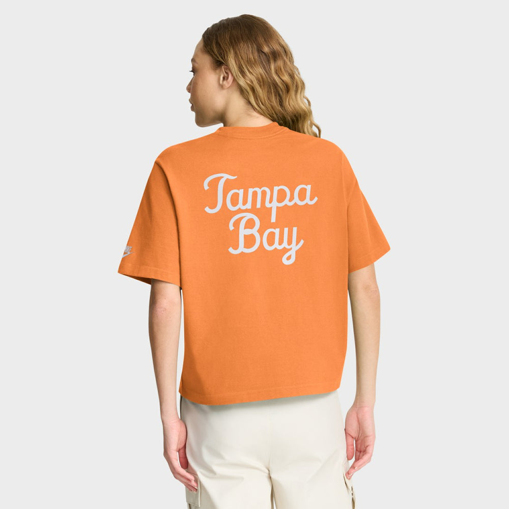 Nike Tampa Bay Buccaneers Women's Rewind Pocket Boxy T-Shirt Orange
