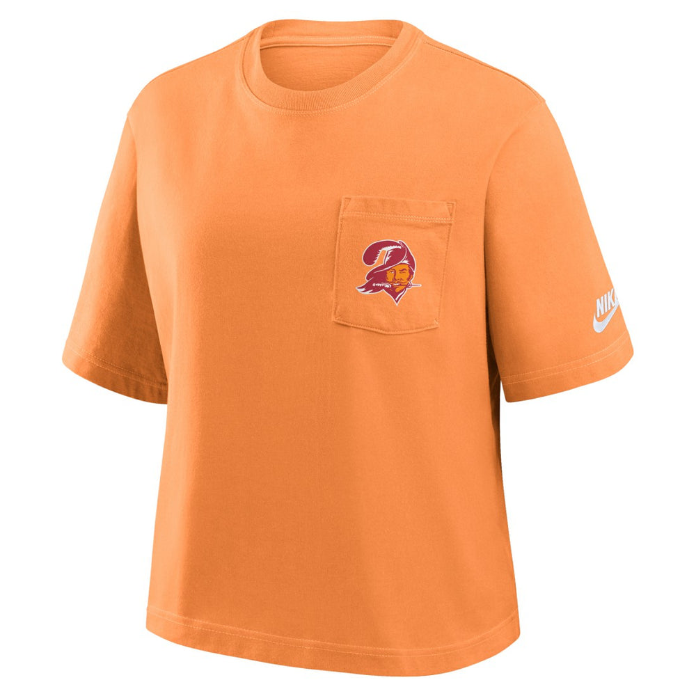 Nike Tampa Bay Buccaneers Women's Rewind Pocket Boxy T-Shirt Orange