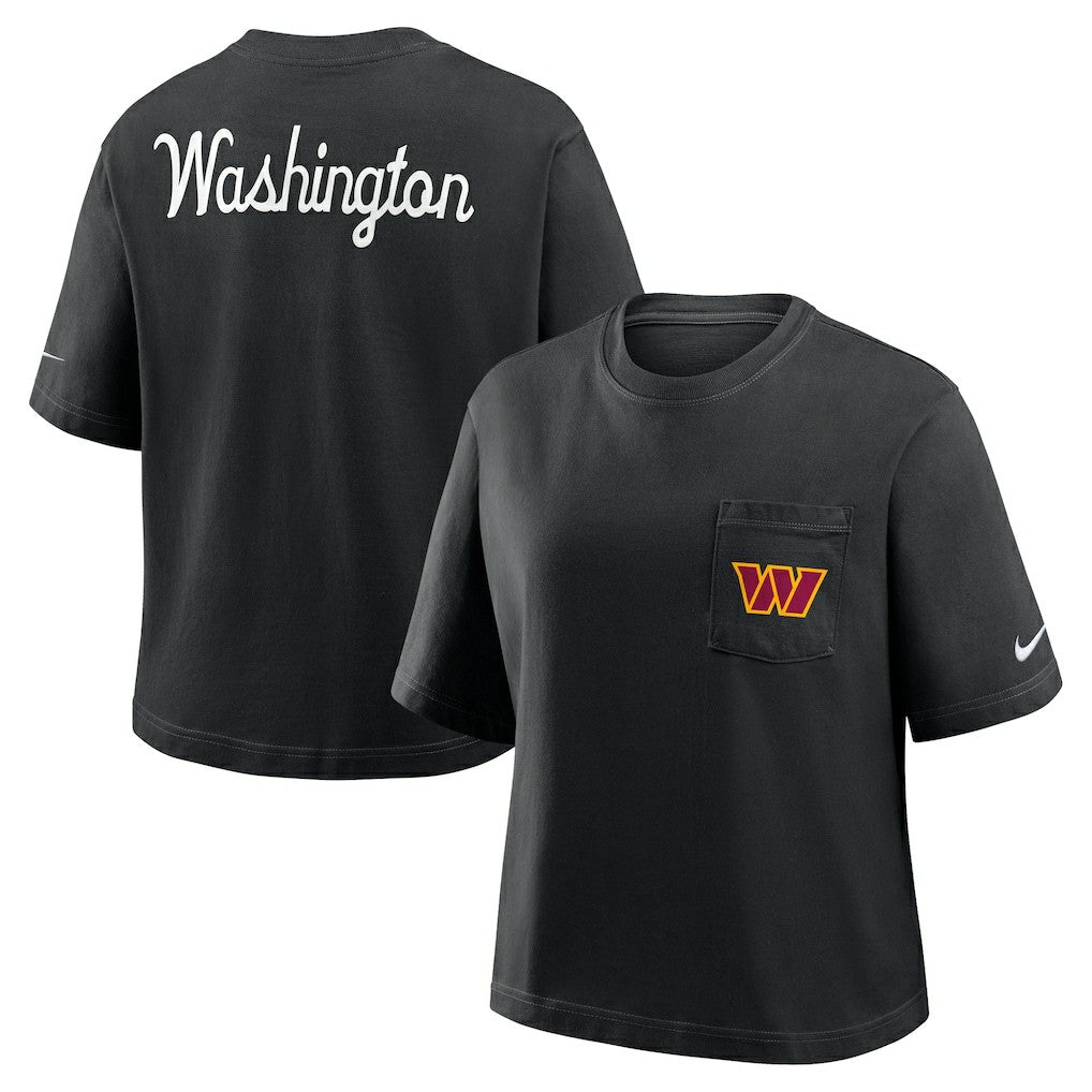 Nike Washington Commanders Women's Rewind Pocket Boxy T-Shirt Black