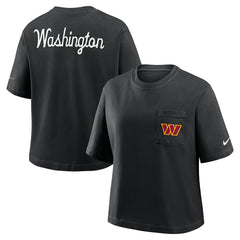 Nike Washington Commanders Women's Rewind Pocket Boxy T-Shirt Black