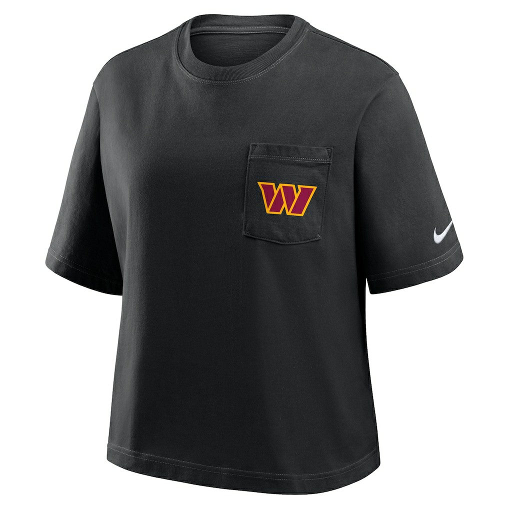 Nike Washington Commanders Women's Rewind Pocket Boxy T-Shirt Black