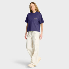 Nike Baltimore Ravens Women's Rewind Pocket Boxy T-Shirt Purple