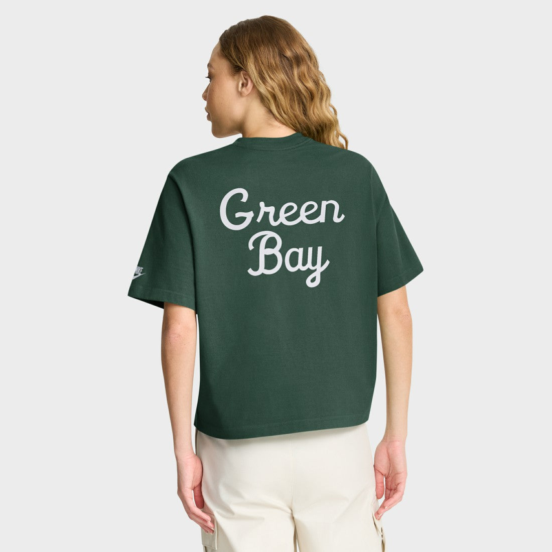 Nike Green Bay Packers Women's Rewind Pocket Boxy T-Shirt Green