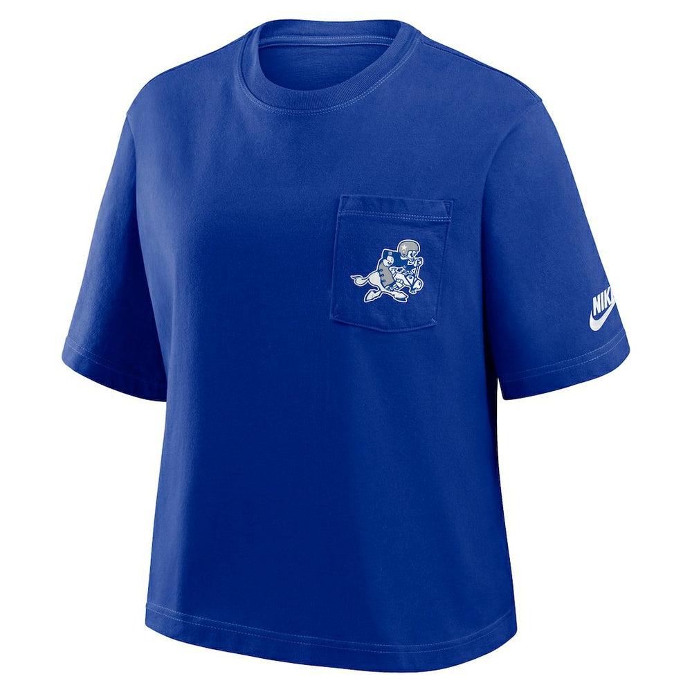 Nike Dallas Cowboys Women's Rewind Pocket Boxy T-Shirt Royal