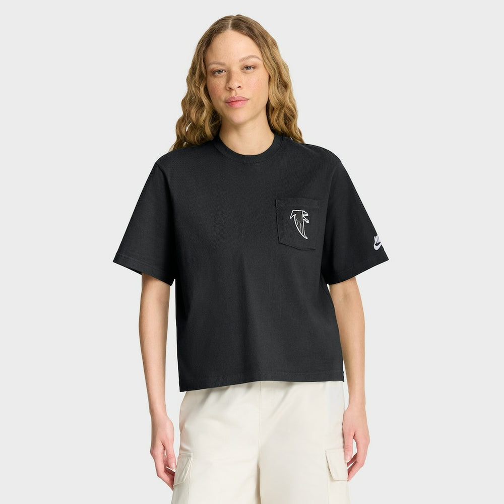Nike Atlanta Falcons Women's Rewind Pocket Boxy T-Shirt Black