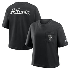Nike Atlanta Falcons Women's Rewind Pocket Boxy T-Shirt Black