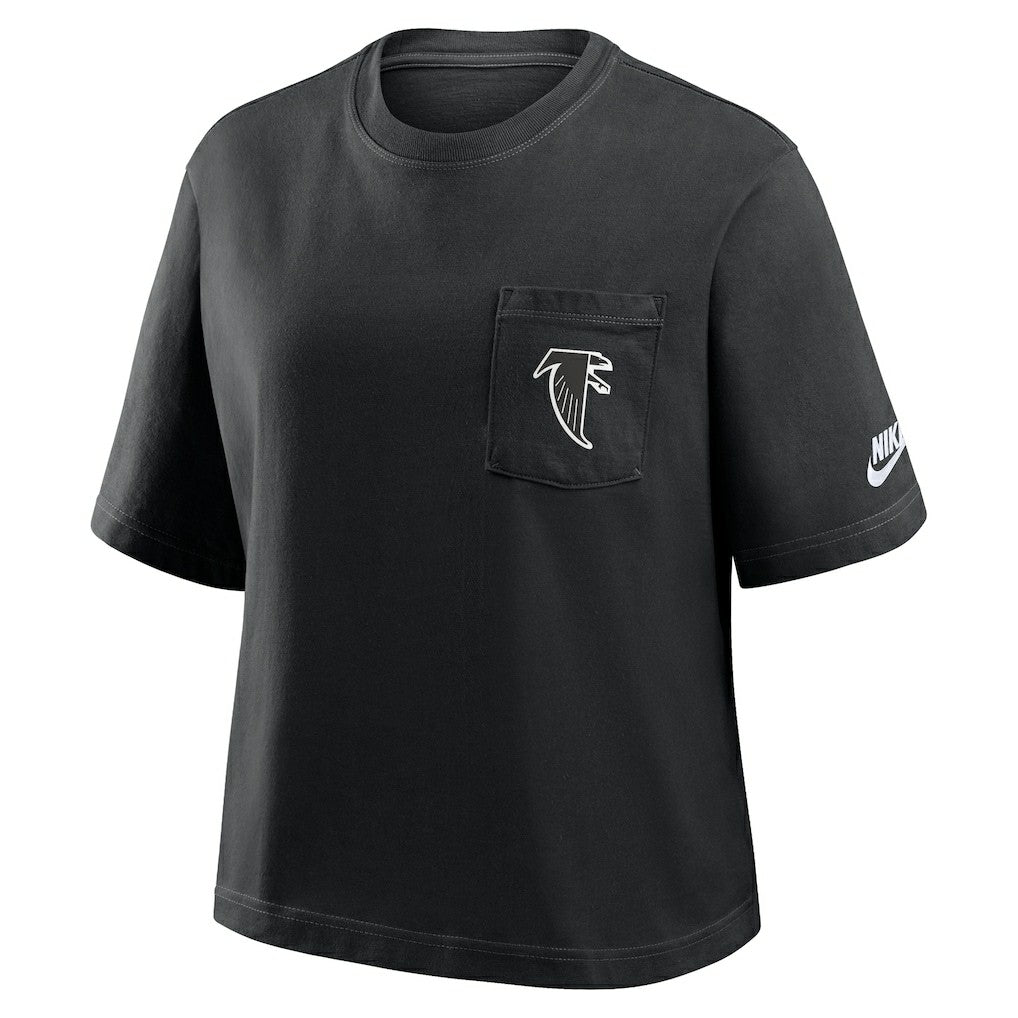 Nike Atlanta Falcons Women's Rewind Pocket Boxy T-Shirt Black
