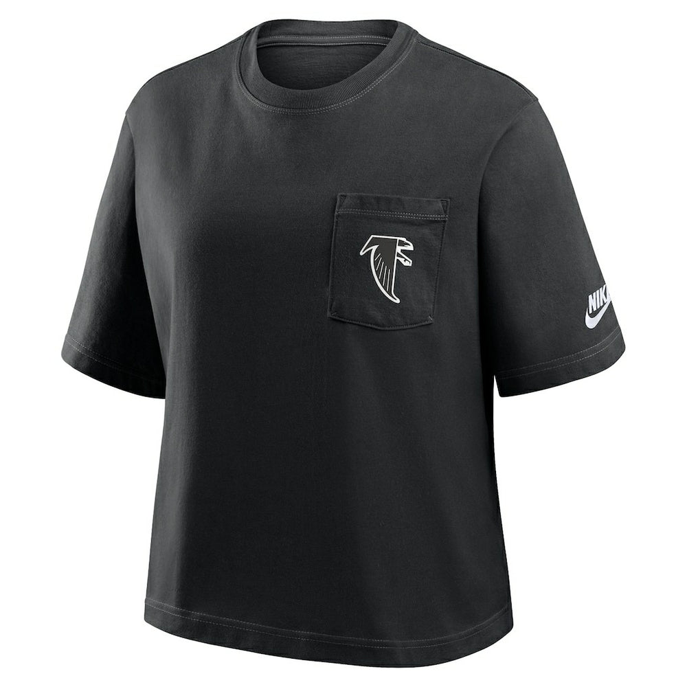 Nike Atlanta Falcons Women's Rewind Pocket Boxy T-Shirt Black