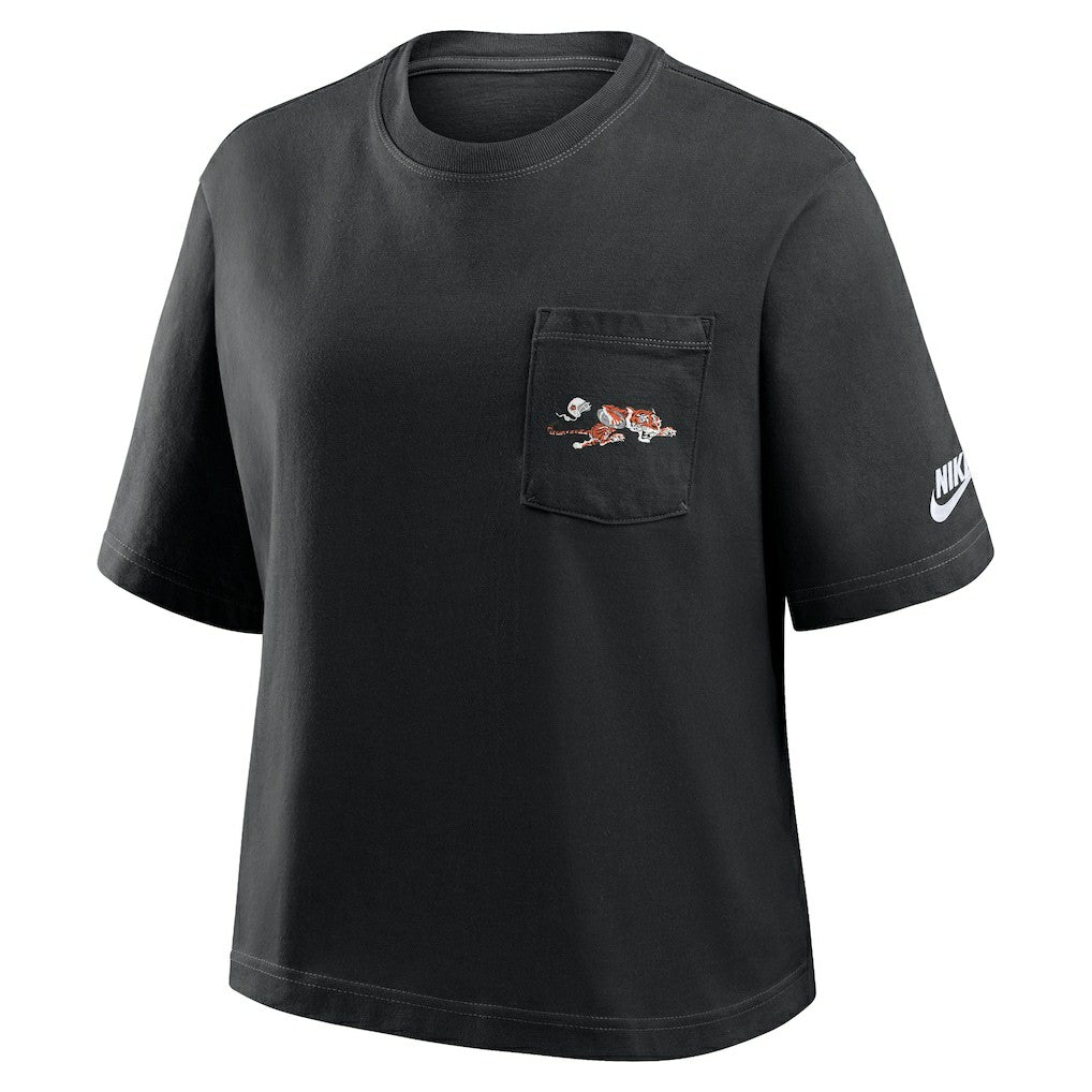 Nike Cincinnati Bengals Women's Rewind Pocket Boxy T-Shirt Black