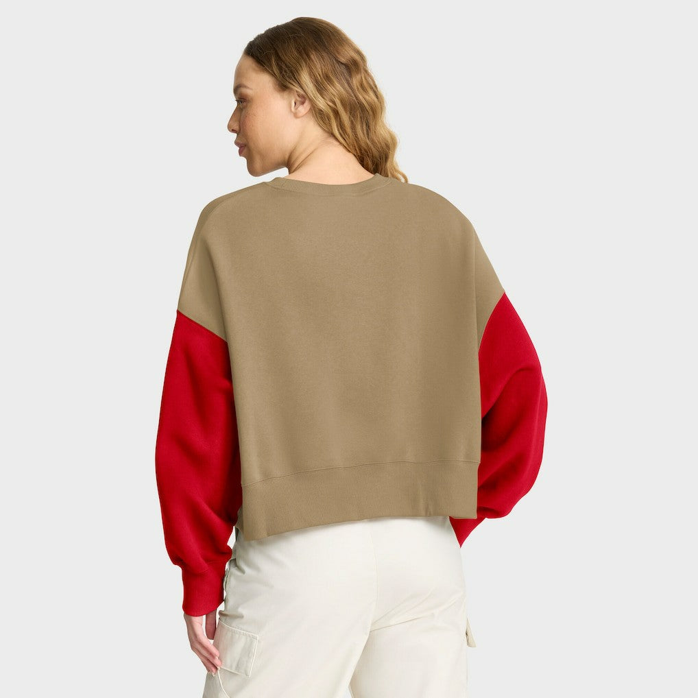 Nike San Francisco 49ers Women's Oversized Rewind Pullover Sweatshirt Tan