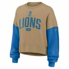 Nike Detroit Lions Women's Oversized Rewind Pullover Sweatshirt Tan